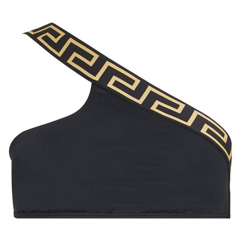 versace one shoulder bikini top|Versace greca swimsuit.